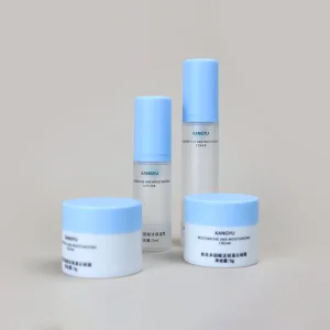 frosted-airless-pump-bottles-with-blue-cap