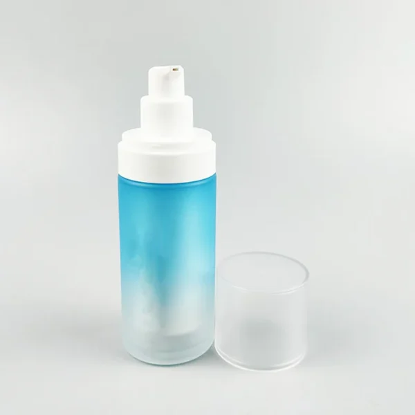 airless glass pump travel bottle