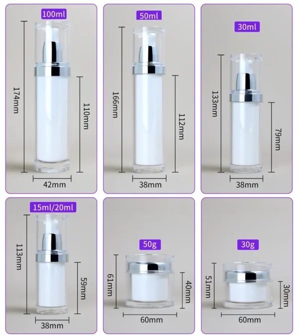 airless jars cosmetic packaging