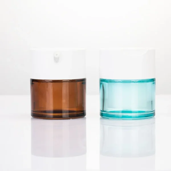 amber glass airless cream jar