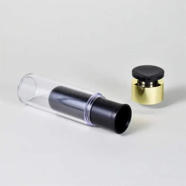 black airless lotion pump bottle