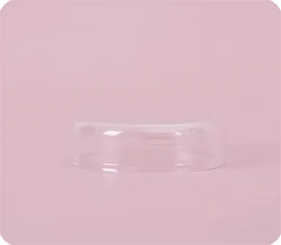 clear as cap of cosmetic jar