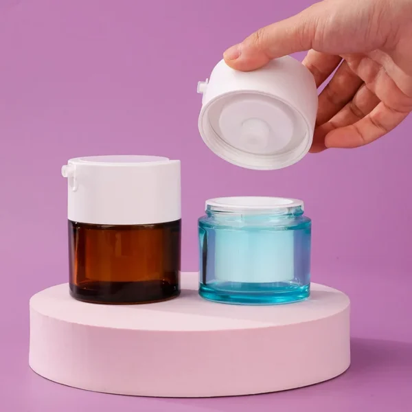 custom airless glass cream jar