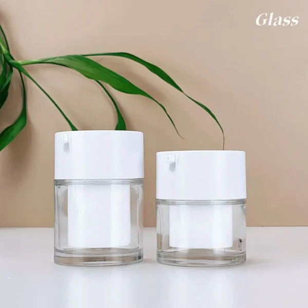 glass airless cream jar for skincare packaging