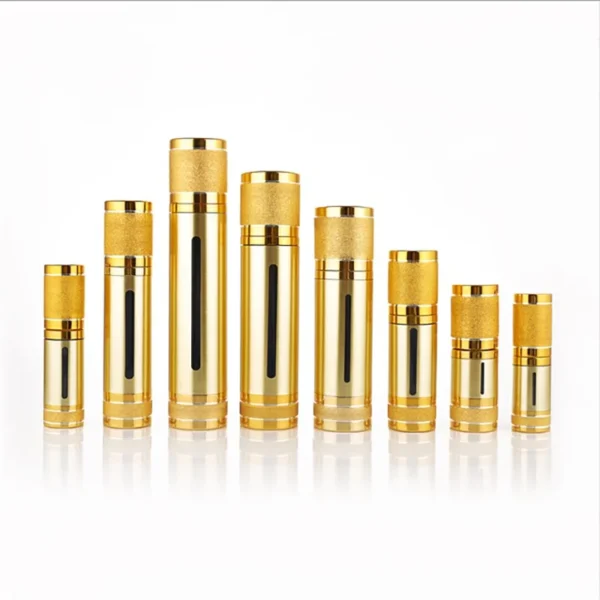 golden skincare packaging bottles