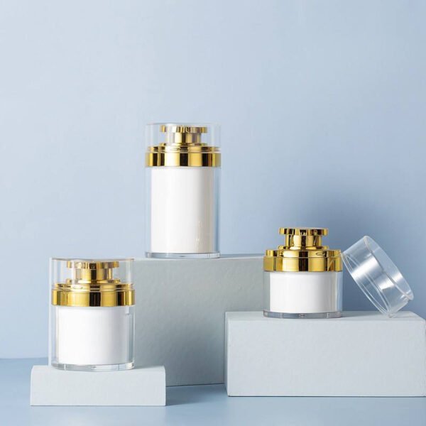 large capacity airless cosmetic containers with lids