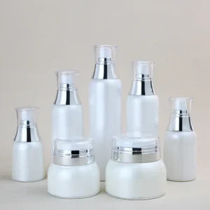 pearl white airless cosmetic packaging containers