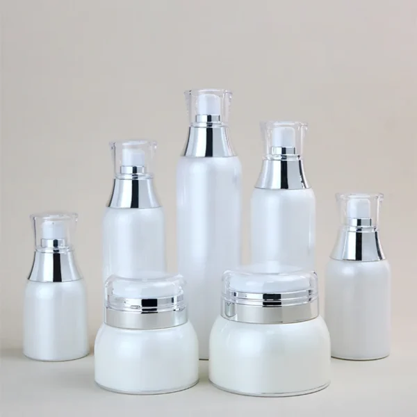 pearl white airless cosmetic packaging containers