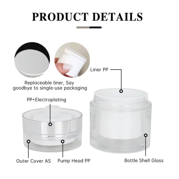 reusable glass facial cream container