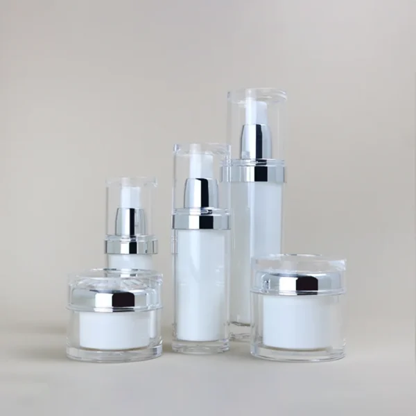 white airless pump bottle skincare packaging