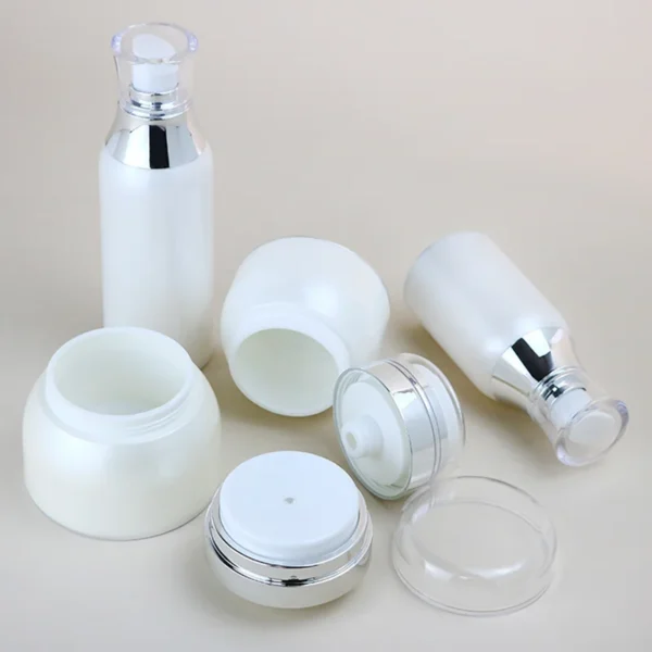 white pearl airless pump bottles jars