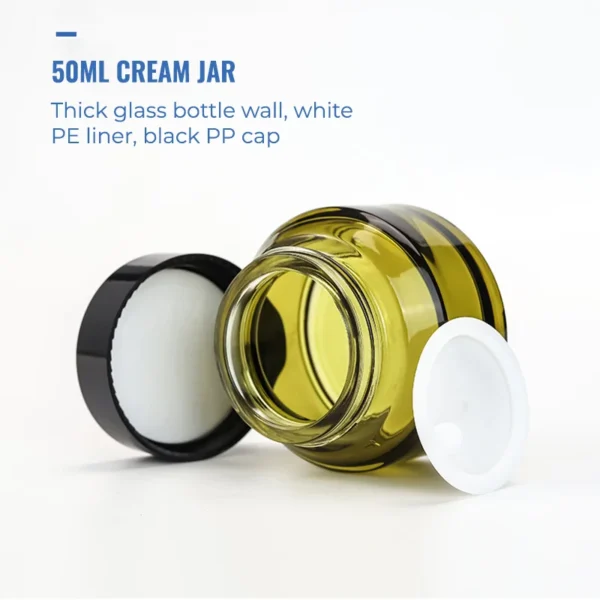 50g glass face cream jar green