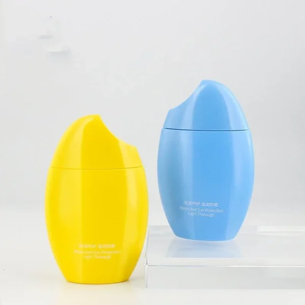 egg shape sunscreen cream bottle