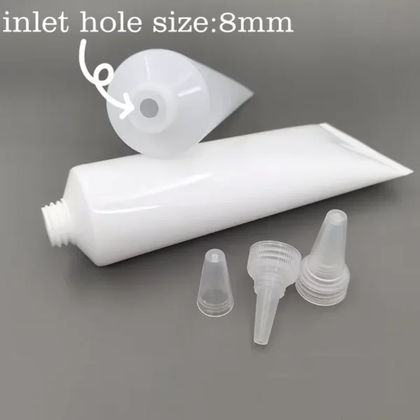PE plastic cosmetic squeeze tube with clear cap