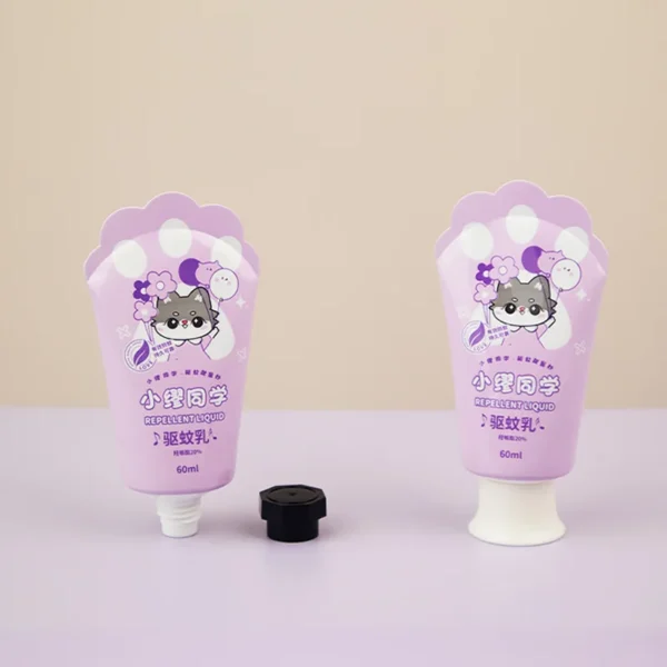 purple soft cosmetic tube for child cream