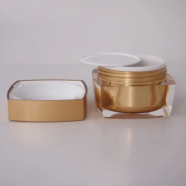 acrylic square gold 1 oz jar