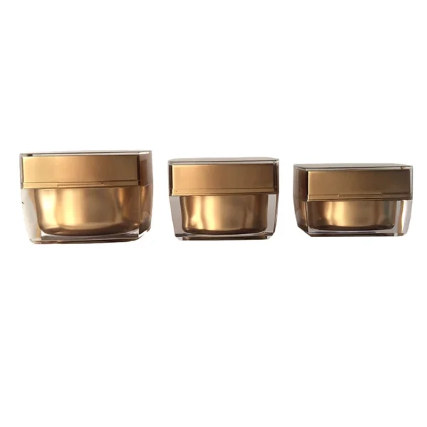 acrylic square gold cosmetic jars