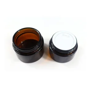 amber glass cosmetic jar wholesale
