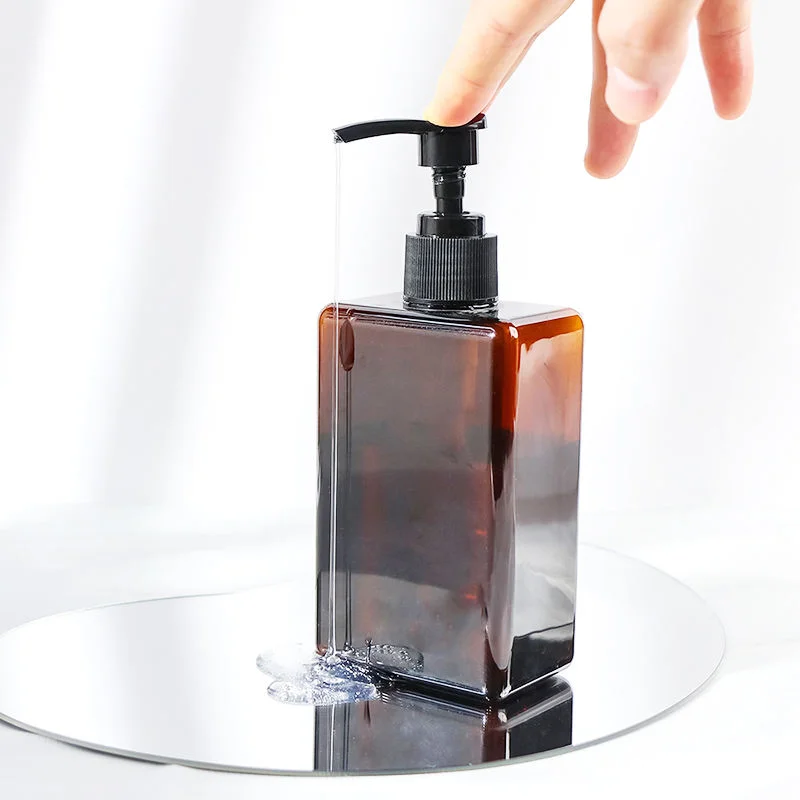 amber liquid soap dispenser bottle