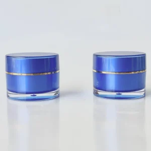 blue makeup sample containers with lids