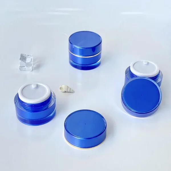 cosmetic containers blue jars for makeup