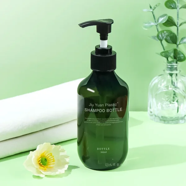 custom green shampoo and conditioner bottle