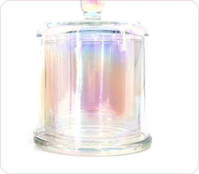 custom made iridescent glass candle jars