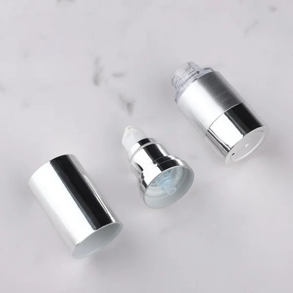 custom silver airless pump bottle