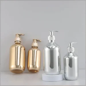 empty shampoo bottles with pump