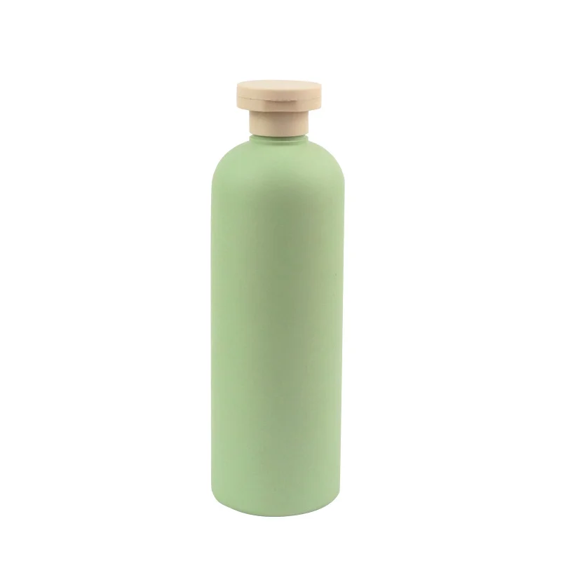 light green HDPE plastic shampoo bottle