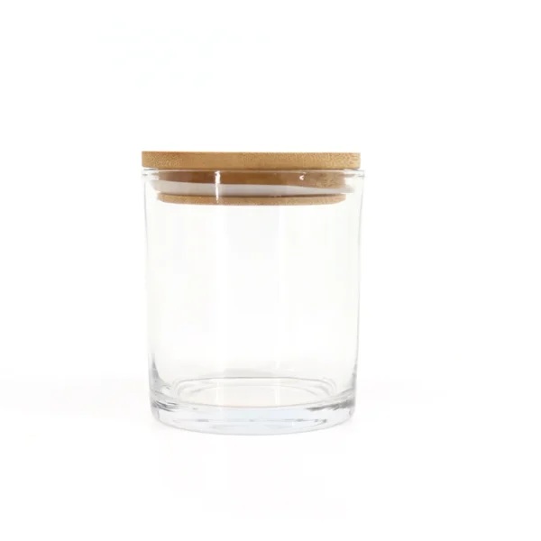 clear glass candle jar