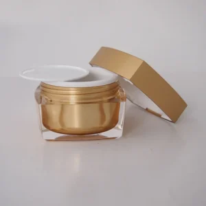 luxury acrylic gold cream jar