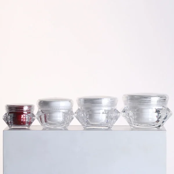 luxury clear acrylic diamond shape cosmetic jars
