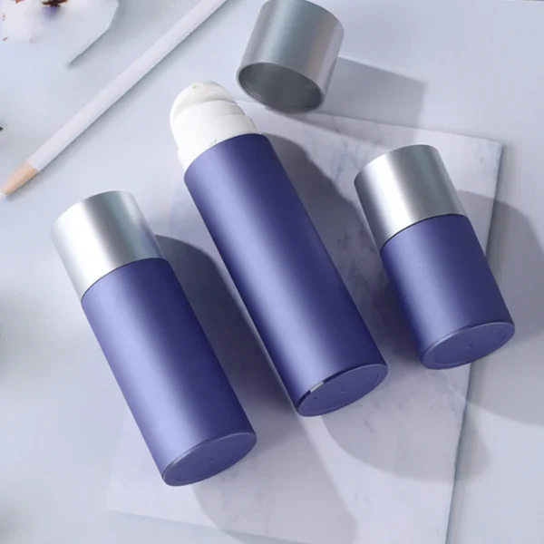 matte blue PP mono-material airless bottle