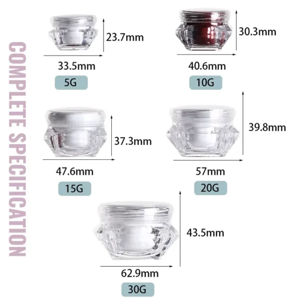 muti-capacity acrylic cosmetic jars
