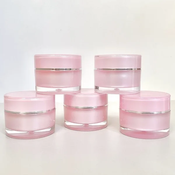 pink acrylic cosmetic cream containers