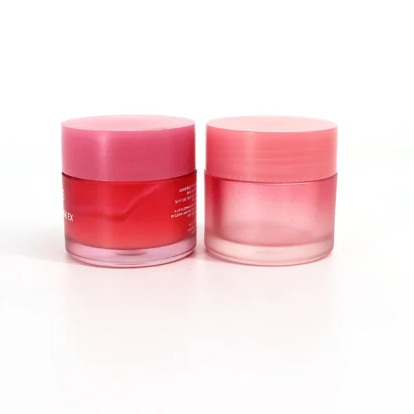 gradient pink cosmetic jars