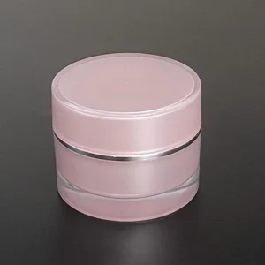 pink refillable acrylic cosmetic jars