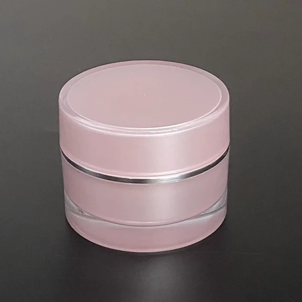 pink refillable acrylic cosmetic jars