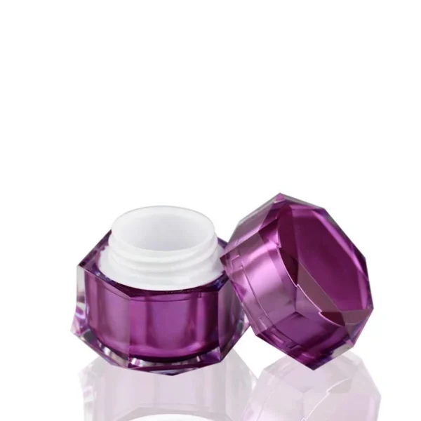 purple acrylic cosmetic jar with lid