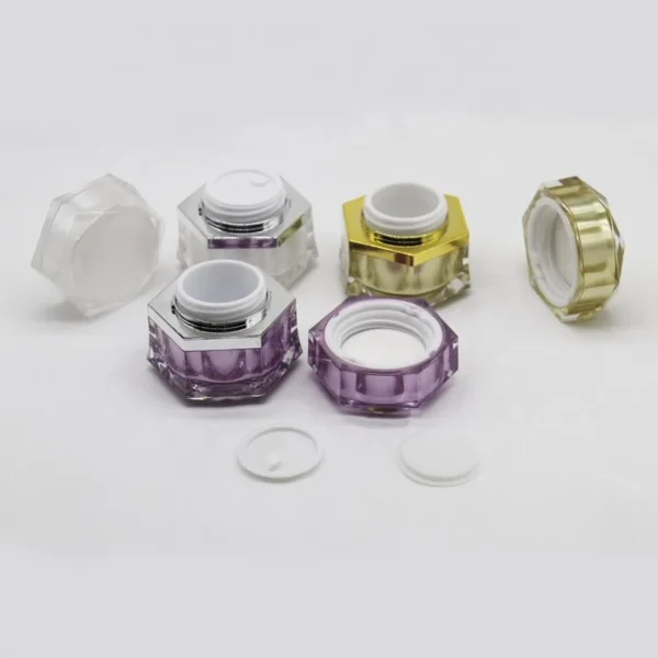 purple golden acrylic jar for face cream
