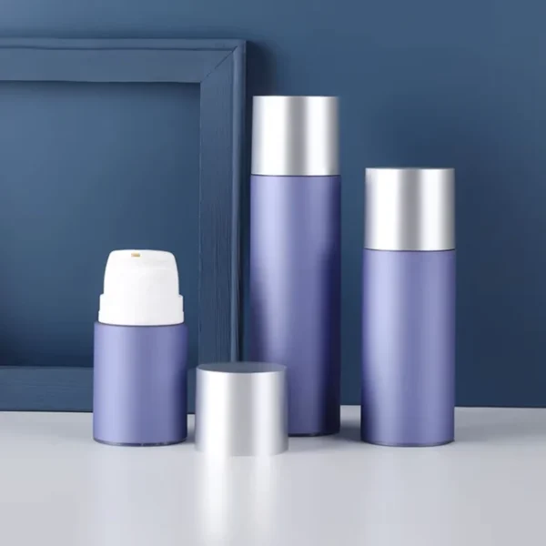 purple airless lotion pump bottle