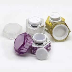 screw top acrylic makeup storage container