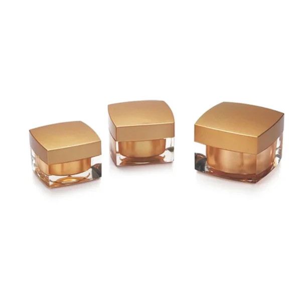Custom Logo Acrylic Gold Cream Storage Jar Square Cosmetic Jar - Image 7