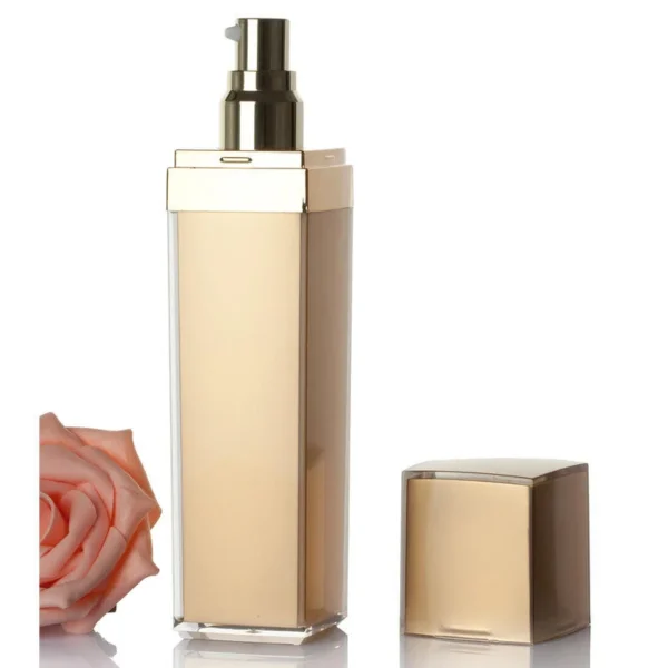 square gold lotion pump bottle