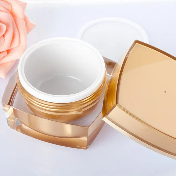 square shaped double wall cosmetic jar
