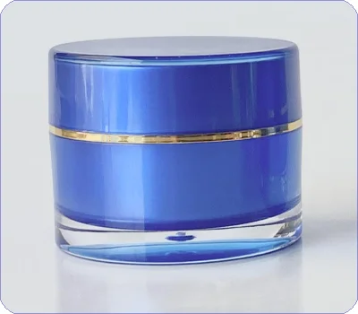 thick base acrylic cream jar with lid