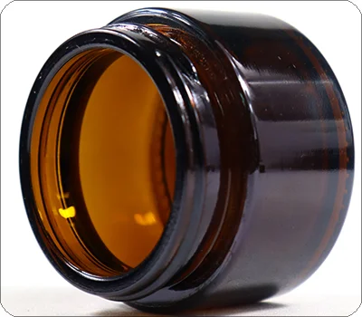 UV resistant amber glass cosmetic jar
