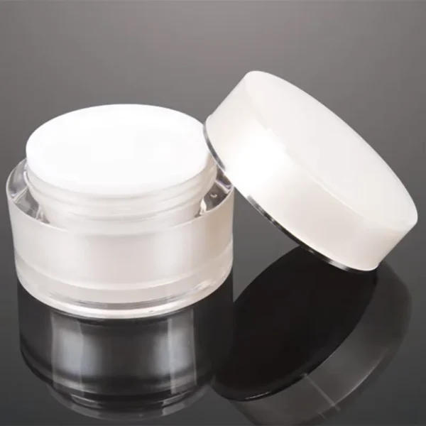 white acrylic cosmetic beauty containers