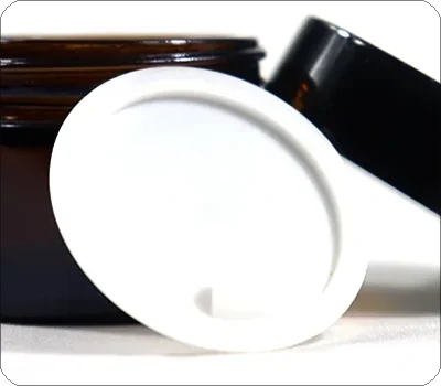 white PP liner for amber cosmetic jar